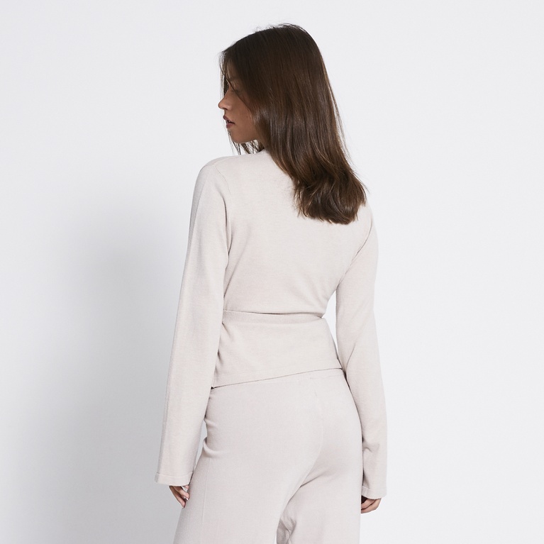 Knit wrap cardigan "Jolanda" Light Beige